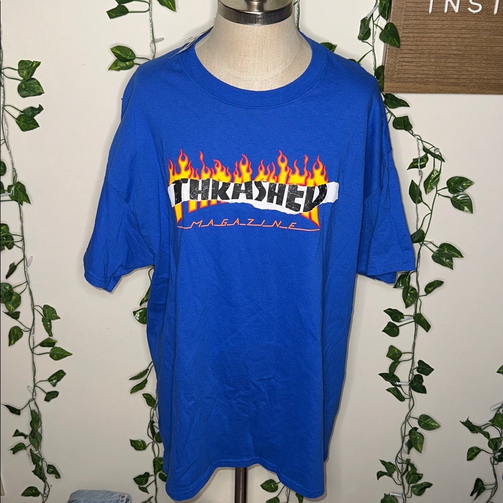 Thrasher Flame Blue Tee NWT - Picture 3 of 9